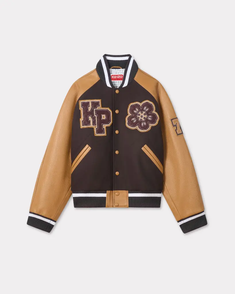 Veste unisexe Varsity 'Boke Flower' en laine et cuir Kenzo