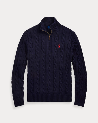 Ralph Lauren Pull demi-zippé en coton torsadé 